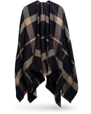 Barbour Isabelle Fringed Tartan Serape - Black