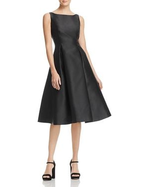 Adrianna Papell Boat-neck A-line Dress - Black