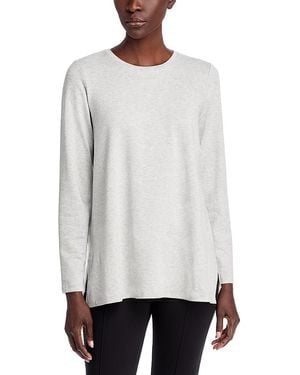 Eileen Fisher Striped Brushed Terry Easy Tunic - White