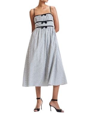 Cynthia Rowley Seersucker Midi Dress - Gray