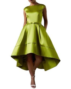 Coast High Low Twill Midi Dress - Green