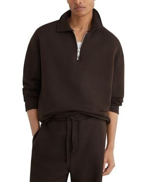 Reiss Kurwin Cotton Half Zip Sweatshirt - Black