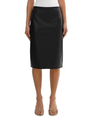 Lamarque Luciana Faux Leather Pencil Skirt - Black