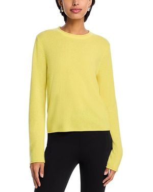 Aqua Rolled Edge Cashmere Sweater - Yellow