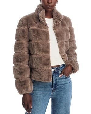 Love Token Faux Fur Zip Jacket - Brown