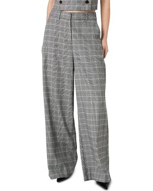 French Connection Matteo Plaid Wide Leg Pants - Gray