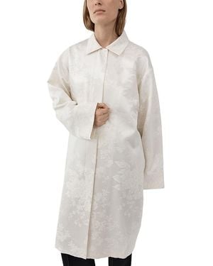 St. Agni Wool & Silk Jacquard Coat - White