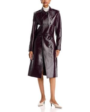 Courreges Vinyl Faux Leather Trench Coat - Red