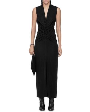 AllSaints Dariya Draped Neck Maxi Dress - Black