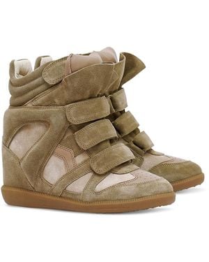 Isabel Marant Bekett Suede Wedge Sneakers - Brown