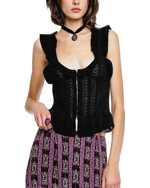 Anna Sui Victorian Pointelle Camisole - Black