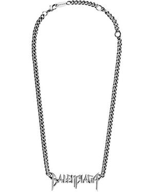 Balenciaga Typo Metal Necklace - Blue