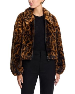 A.L.C. A. L.C. Esme Faux Fur Animal Print Jacket - Black