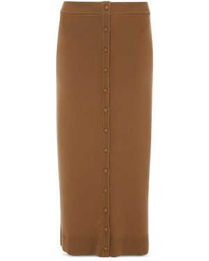 Victoria Beckham Knit Midi Skirt - Brown