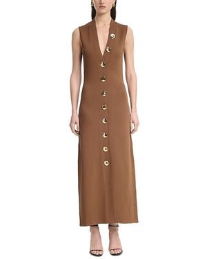 Altuzarra Axia Button Front Dress - Brown