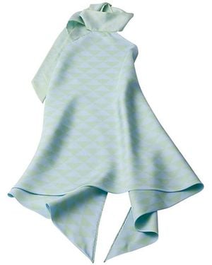 Prada Printed Silk Twill Halter Top - Blue
