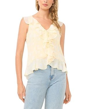 1.STATE Ruffled V Neck Blouse - Blue