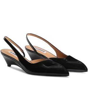 Jil Sander Arc Slingback Pumps - Black