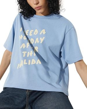 MAX&Co. Boxy Crewneck T Shirt - Blue
