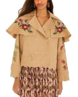 FARM Rio Twill Mini Trench Coat - Brown