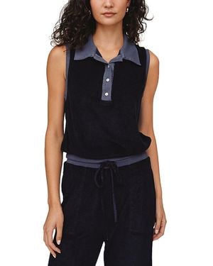 Bella Dahl Terry Sleeveless Collar Top - Black