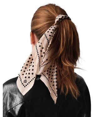 lescarf Polka Dot Cotton Bandana - Brown