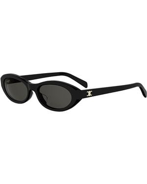 Celine Triomphe Mini Oval Sunglasses, 54Mm - Black