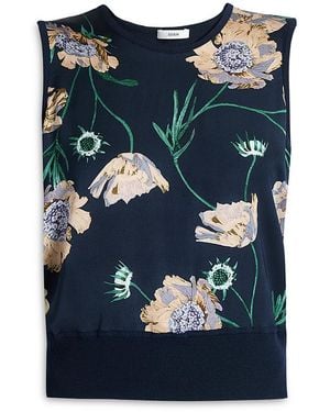 Erdem Sleeveless Mixed Media Sweater - Blue