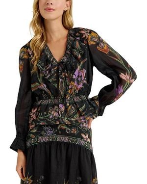 Marie Oliver Blythe Ruffled Peplum Hem Top - Black