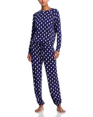 Aqua Sleep Snug Nights Long Pajama Set - Blue
