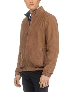 Gorski Nubuck Jacket Reversible To Cashmere & Wool Crafted From Loro Piana - Brown
