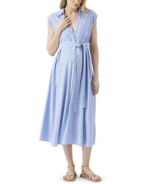 Ripe Maternity Abby Stripe Shirt Dress - Blue