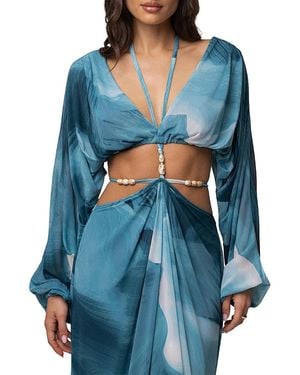JLUXLABEL Selene Draped Top - Blue