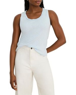 NIC+ZOE Ruffle Neck Top - White