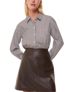 Whistles Leather A Line Skirt - Gray