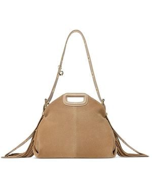 Maje Miss M Suede Bag - Natural