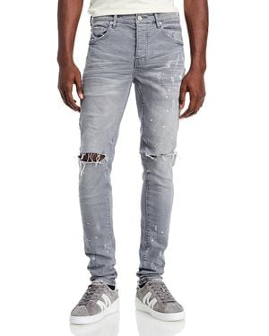 Purple Brand Knee Slit Skinny Jeans - Gray