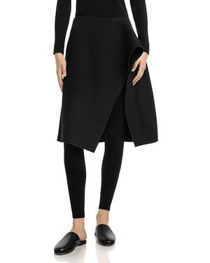 TOTEME Scuba Slit Front Raw Edge Hem Skirt - Black