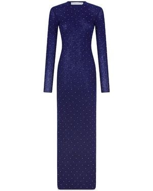 Rabanne Studded Long Sleeve Maxi Dress - Blue