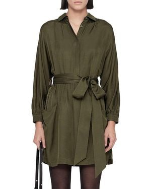 AllSaints Noora Belted Shirt Dress - Green