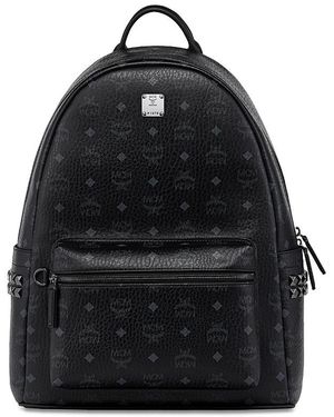MCM Stark Vi Logo Pattern Backpack - Black