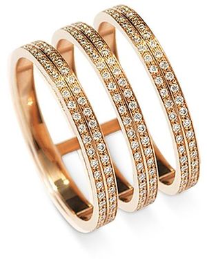 Repossi 18K Berbere Diamond Triple Row Ring - White