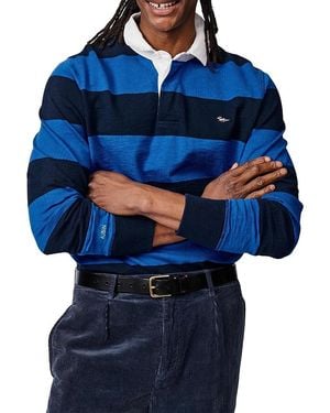 aubi Irnham Long Sleeve Collared Rugby Shirt - Blue