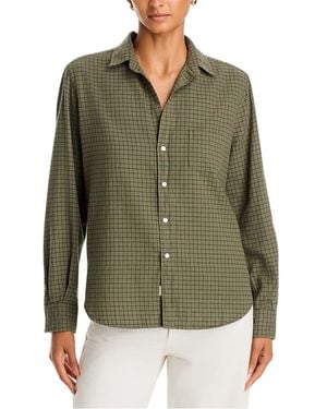 Frank & Eileen Cotton Printed Relaxed Button Up Shirt - Green