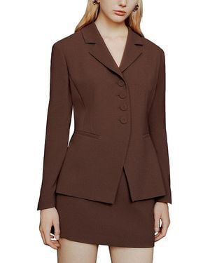 Marella Notched Collar Contoured Blazer - Brown