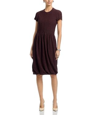 Jil Sander Short Sleeve Balloon Dress - Red