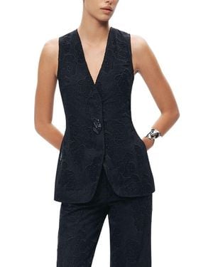 Nocturne Textured Tailored Vest - Blue