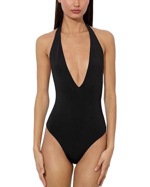 Alice + Olivia Pippa Deep V Neck Bodysuit - Black