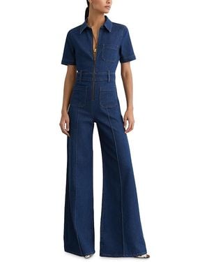Reiss Danie Denim Jumpsuit - Blue