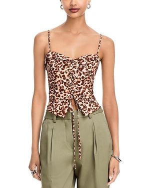 Aqua Animal Eyelet Lace Up Top - Black